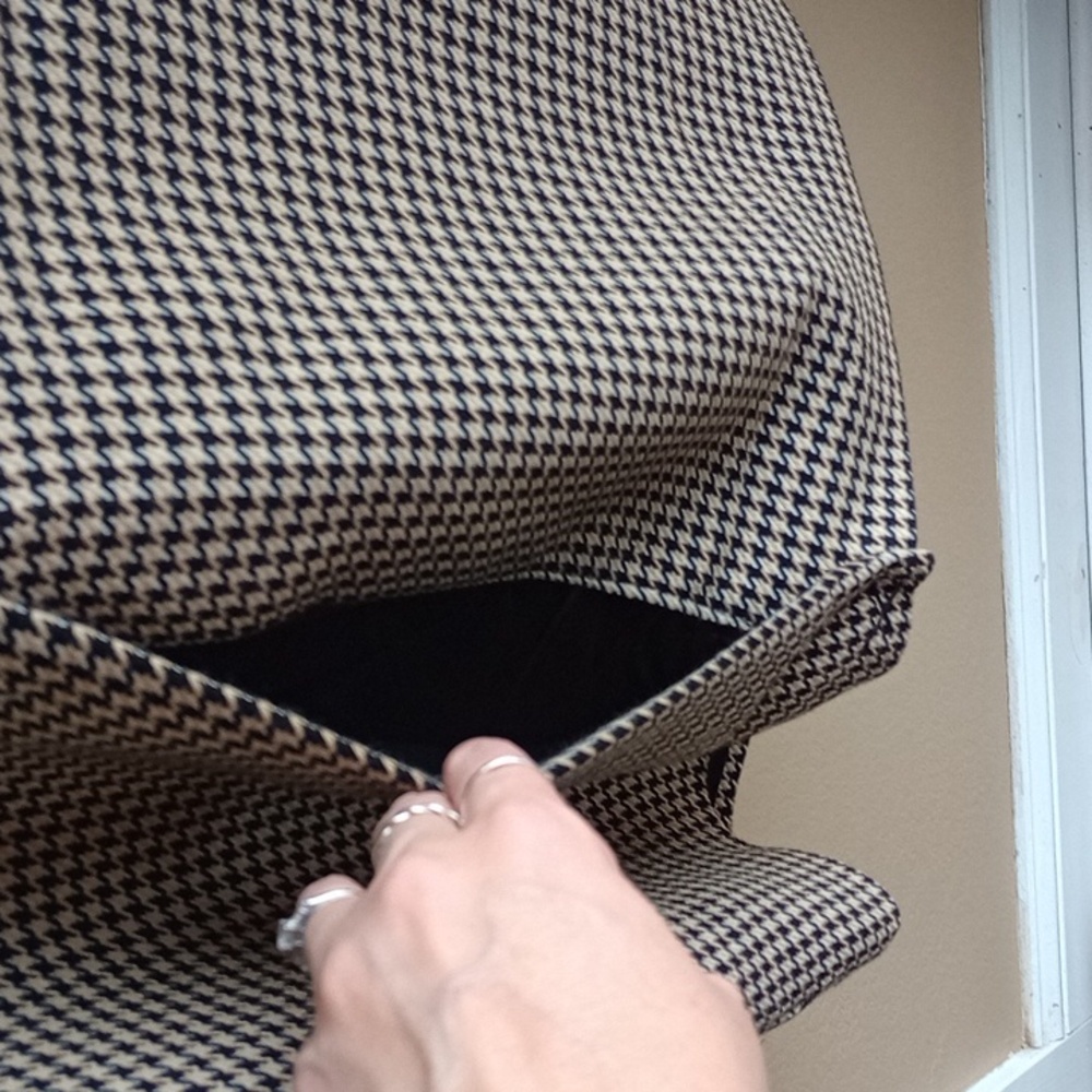 NWT a new day Brown and Cream Houndstooth Long Coat - Picture 11 of 12